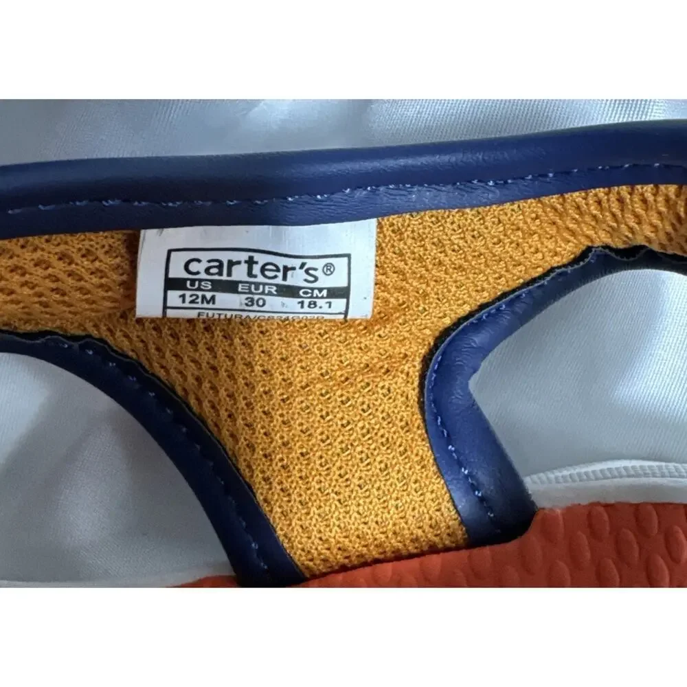 Carter’s Light Up Sandals Dinosaurs Blue Orange Size 12 Futura NWT NEW